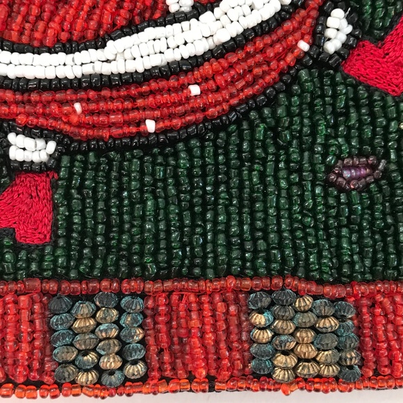 Beaded Crossbody Bag Mini Bag Beaded Stars Christmas Santa Embellished Bag - Picture 6 of 16